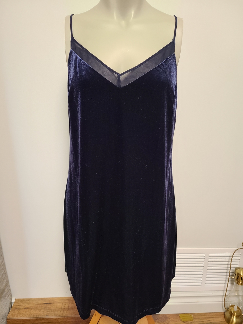 Dynamite Navy Blue Velvet Slip Dress